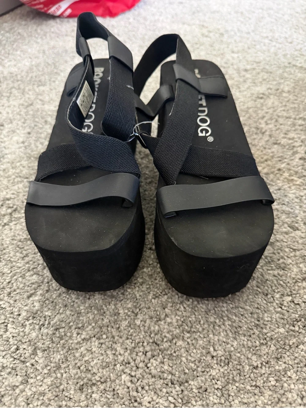 Rocket Dog Black Platform Sandals - Strappy Women's Wedge size 9